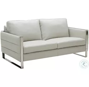 Constantin Light Grey Leather Loveseat