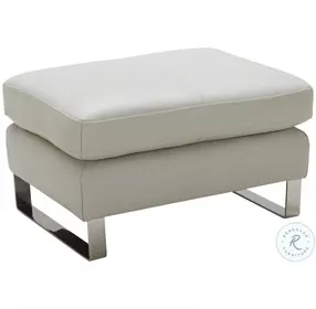 Constantin Light Grey Leather Ottoman