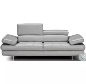 Aurora Grey Italian Leather 79" Loveseat