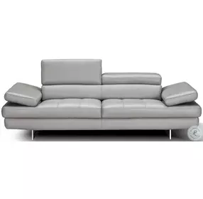 Aurora Grey Italian Leather 93" Sofa