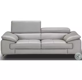 Liam Grey Italian Leather 73" Loveseat