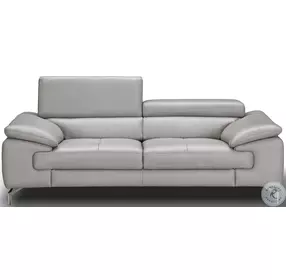 Liam Grey Italian Leather 77" Sofa