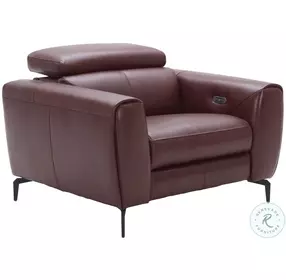 Lorenzo Merlot Italian Leather Recliner