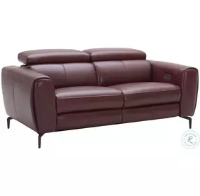 Lorenzo Merlot Italian Leather Reclining Loveseat