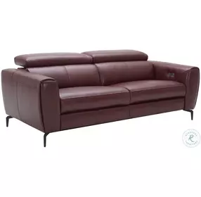 Lorenzo Merlot Italian Leather Reclining Sofa