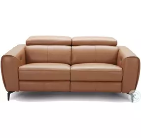 Lorenzo Caramel Italian Leather Power Reclining Loveseat
