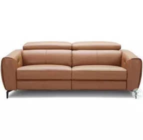 Lorenzo Caramel Italian Leather Power 82" Reclining Sofa