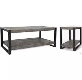 Pinnacle Wire Brush Platinum Occasional Table Set