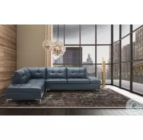 Leonardo Blue Chaise LAF Sectional