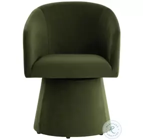 Ettara Moss Green Swivel Arm Chair