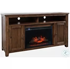 Bakersfield Brown 60" TV Stand with Electric Fireplace