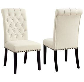 Mapleton Beige Tufted Back Upholstered Side Chair Set of 2