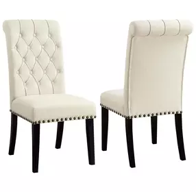 Mapleton Beige Tufted Back Upholstered Side Chair Set of 2
