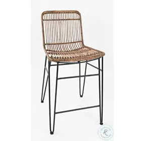 Weaver Rattan Brown Counter Height Stool Set of 2