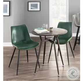 Clara Antique Metal Round Dining Room Set with Durango Chair