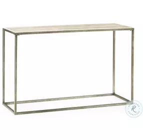 Essentials Natural Travertine And Grey Sofa Table
