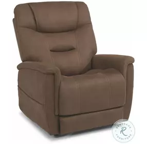 Shaw Light Brown Power Lift Recliner With Power Headrest And Lumbar