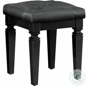 Allura Black Vanity Stool