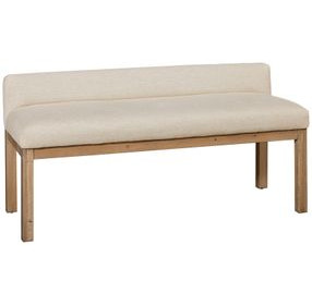 Joinery Natural Oak and Ivory Cream Performance Fabric Upholstered Bed Bench