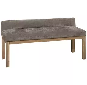 Joinery Natural Oak and Brindle Gray Performance Fabric Upholstered Bed Bench