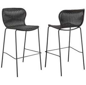 McKinley Brown And Sandy Black Upholstered Bar Stool Set of 2