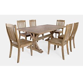 Carlyle Crossing Medium Brown 7 Piece Dining Set