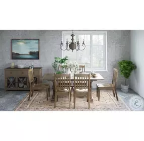 Carlyle Crossing Distressed Medium Brown Extendable Dining Room Set