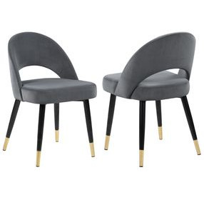 Lindsey Grey Arched Back Upholstered Side Chair Set of 2