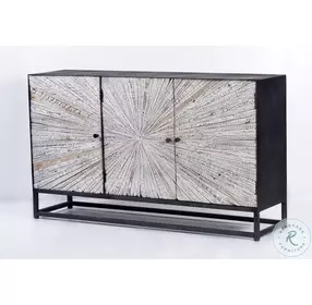 Astral Plains Grey Wash 3 Door Accent Cabinet
