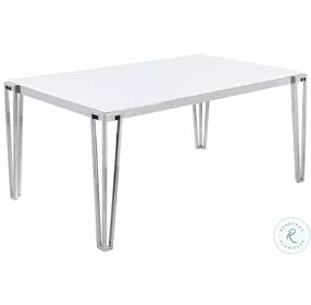 Pauline White And Chrome Dining Table