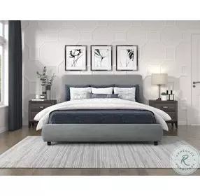 Alford Gray Upholstered Platform Bedroom Set