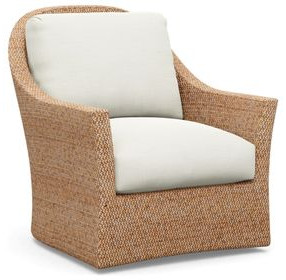 Palm Desert Soren White Upholstered Swivel Chair