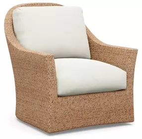 Palm Desert Soren White Upholstered Swivel Chair