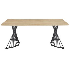 Altus Natural Oak And Gunmetal Dining Table