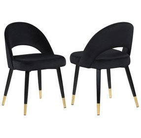 Lindsey Black Arched Back Upholstered Side Chair Set of 2
