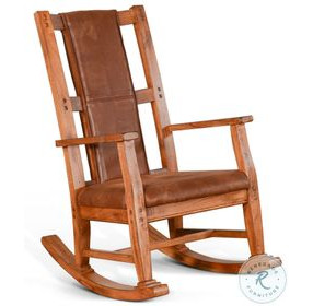 Crimson Ridge Rustic Oak Rocking Chair
