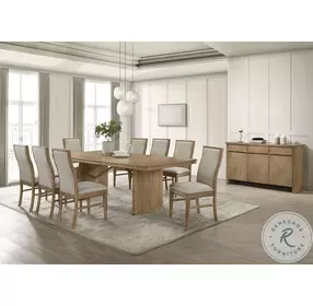Adina Distressed Light Brown 89" Extendable Dining Room Set