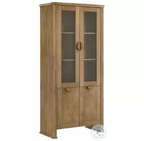 Adina Distressed Light Brown 77" Tall Display Cabinet