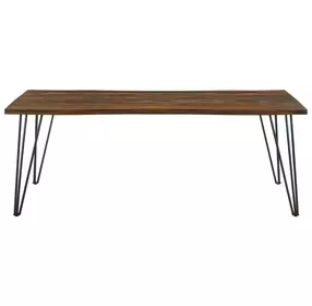Neve Sheesham Grey And Gunmetal Live Edge Dining Table