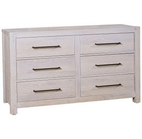 Joinery Washed White Oak 6 Drawer Dresser