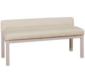 Joinery Washed White Oak and Ivory Cream Performance Fabric Upholstered Bed Bench