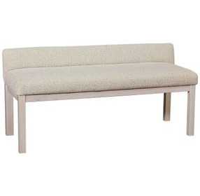 Joinery Washed White Oak and Labradoodle Performance Fabric Upholstered Bed Bench