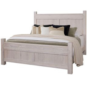 Joinery Washed White Oak Queen Poster Bed