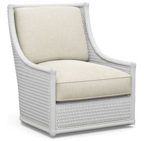 Ocean Breeze Preston Beige Upholstered Swivel Chair