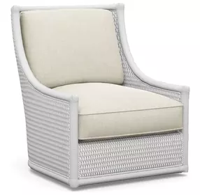 Ocean Breeze Preston Beige Upholstered Swivel Chair
