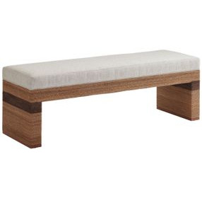 Palm Desert Rosemead Beige Upholstered 59" Bed Bench