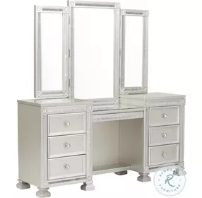 Bevelle Silver Vanity With Mirror