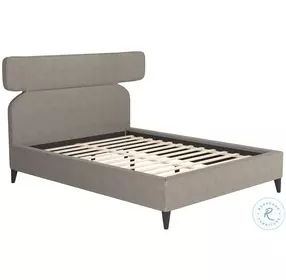 Dusa Olive Brown Queen Upholstered Panel Bed