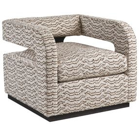 Coda Zanzibar Beige and Brown Upholstered Swivel Chair
