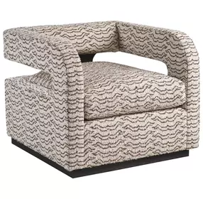 Coda Zanzibar Beige and Brown Upholstered Swivel Chair